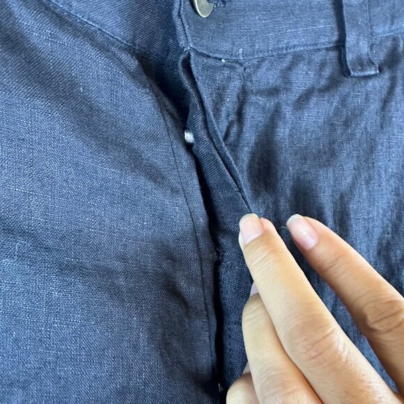 Chintamani Alchemists Black Linen Barrel Drop Crotch Cropped Pants Womens M - Picture 11 of 13